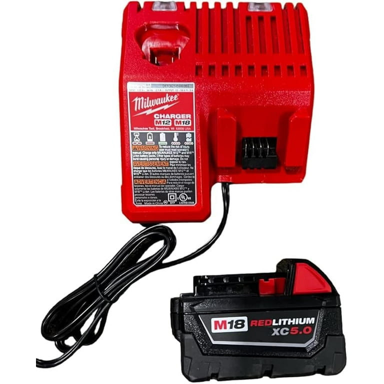 Milwaukee M18 2848-20 Inflator Kit, 5.0 Ah Battery, Charger