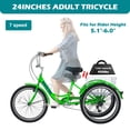 thumbnail image 2 of Lilypelle Adult Tricycle 24" Wheels Low Stepover Frame Bike, 7-Speed Shimano Derailleur Trike, 3 Wheels Bike with Basket, Apple green, 2 of 14