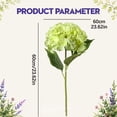 thumbnail image 3 of Faux Floral Stem, Artificial Hydrangea with Silk Petals and Lifelike Foliage, 23.62 Inch Light Green Flower for Vase Home Decor, 3 of 7