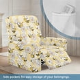 thumbnail image 3 of Kuiaobaty Bee Daisy Print Reclining Sofa Slipcover with Side Pocket Breathable Recliner Chair Cover Large Reclining Slipcover Durable Recliner Couch Cover for Pets, 3 of 8