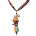 thumbnail image 4 of fastboy Collier Pendentif Design Perroquet Plume Colorée Style Western Électroplaqué, 4 of 7