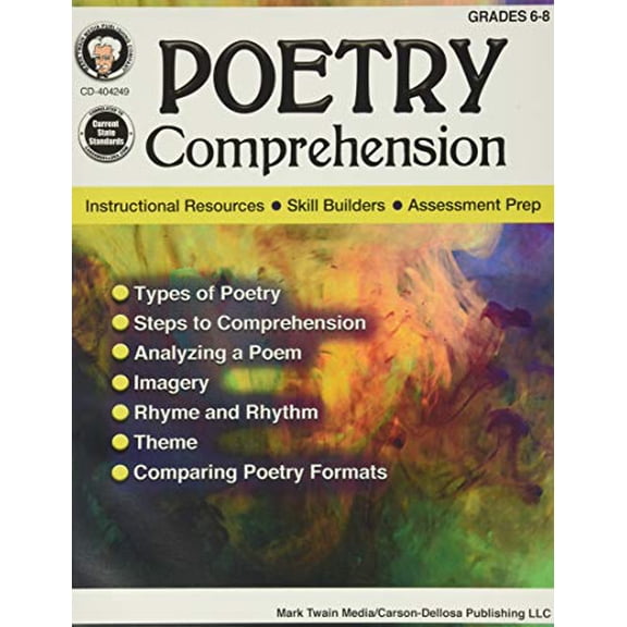 Pre-Owned Poetry Comprehension, Grades 6 - 8 (Paperback) 1622235940 9781622235940