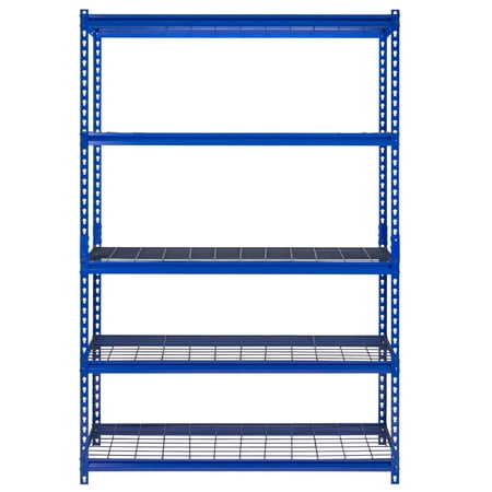 Muscle Rack 48"W x 18"D x 72"H 5-Shelf Garage Shelves, Blue