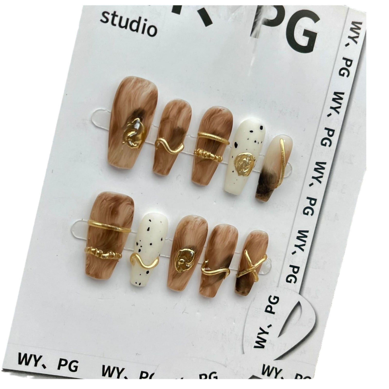 Press on nails fake  Purely hand-made wearable nails Maillard mid-level frosted nail pieces advanced custom press-on nail stickers