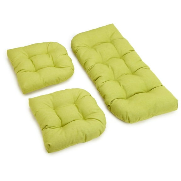 Blazing Needles U-Shaped Spun Polyester Tufted Settee Cushion Set (Set of 3)