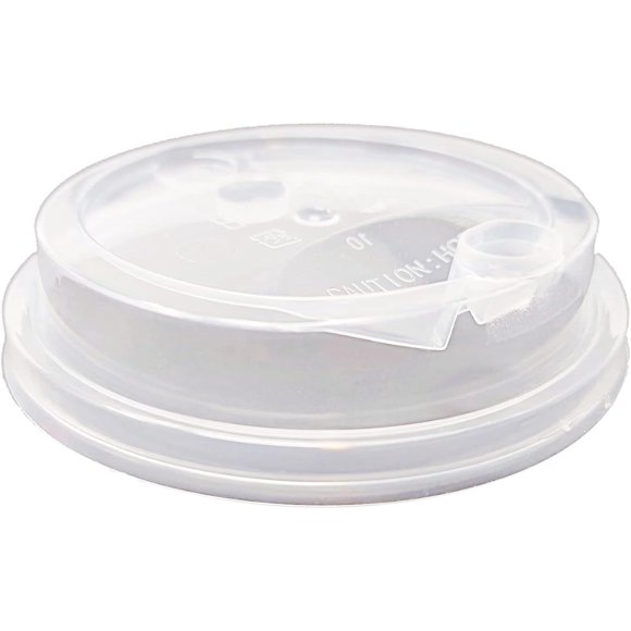 QNP Supplies 1000 Count 95mm Clear Lids with Stoppers for 95mm Plastic Cups. Reusable, Recyclable and Disposable