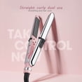 thumbnail image 3 of Graflsoa Compact Dual-Purpose Styler: Mini Straightener & Curler with Adjustable Temperature, Pink (US Standard), 3 of 6