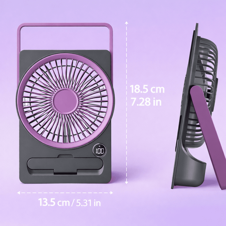 ATUPEN USB Rechargeable Desk Fan, 6-Speed photo 3