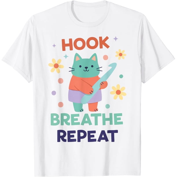 Hook Breathe Repeat Funny Crochet Lover Camiseta