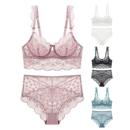 

harmtty Fashion Bra Panty Set Ultra Thin Women Accessory Back Closure Buckle