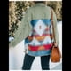 thumbnail image 5 of Chaqueta Vaquera de Larga con Solapa Holgada y Parches para Mujer, Estilo Retro con Borde Sin Rematar, de Medio. Verde Retro L, 5 of 6