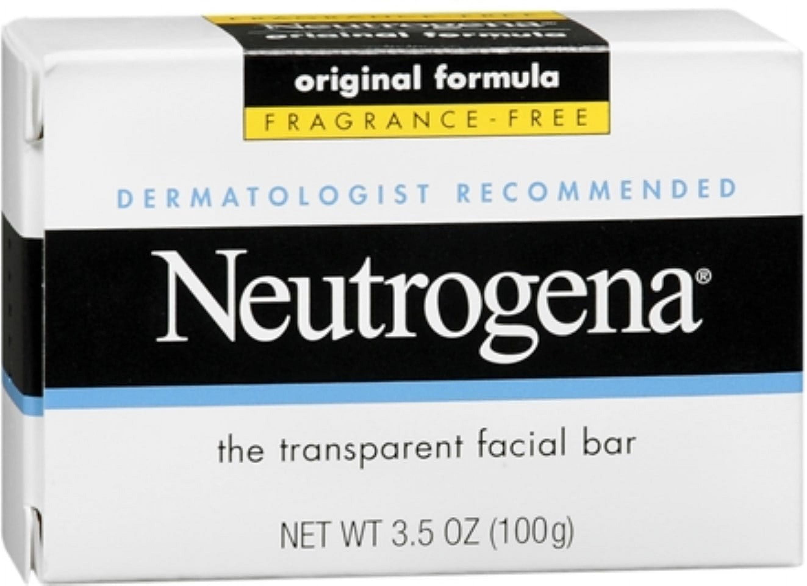 4 Pack - Neutrogena Facial Bar Fragrance Free 3.50 oz Each