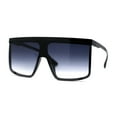 thumbnail image 3 of Womens Flat Top Shield Oversize Robotic Sunglasses Matte Black, 3 of 4