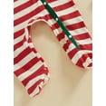 thumbnail image 5 of Binshrliy Newborn Baby Boy Christmas Pajamas Striped Long Sleeve Footie Jumpsuits Hat 6M 12M 18M 24M Infant Zipper One Piece Rompers, 5 of 6