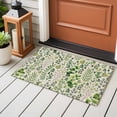 thumbnail image 4 of Green Leaves Entryway Rug 2'x3'&nbsp; Non Slip Front Door Mats, Elegant Pastoral Summer Botanical Rustic Entrance Rugs Indoor Outdoor Carpet, Washable Floor Mats Small Area Rug for Bedroom Kitchen, 4 of 8