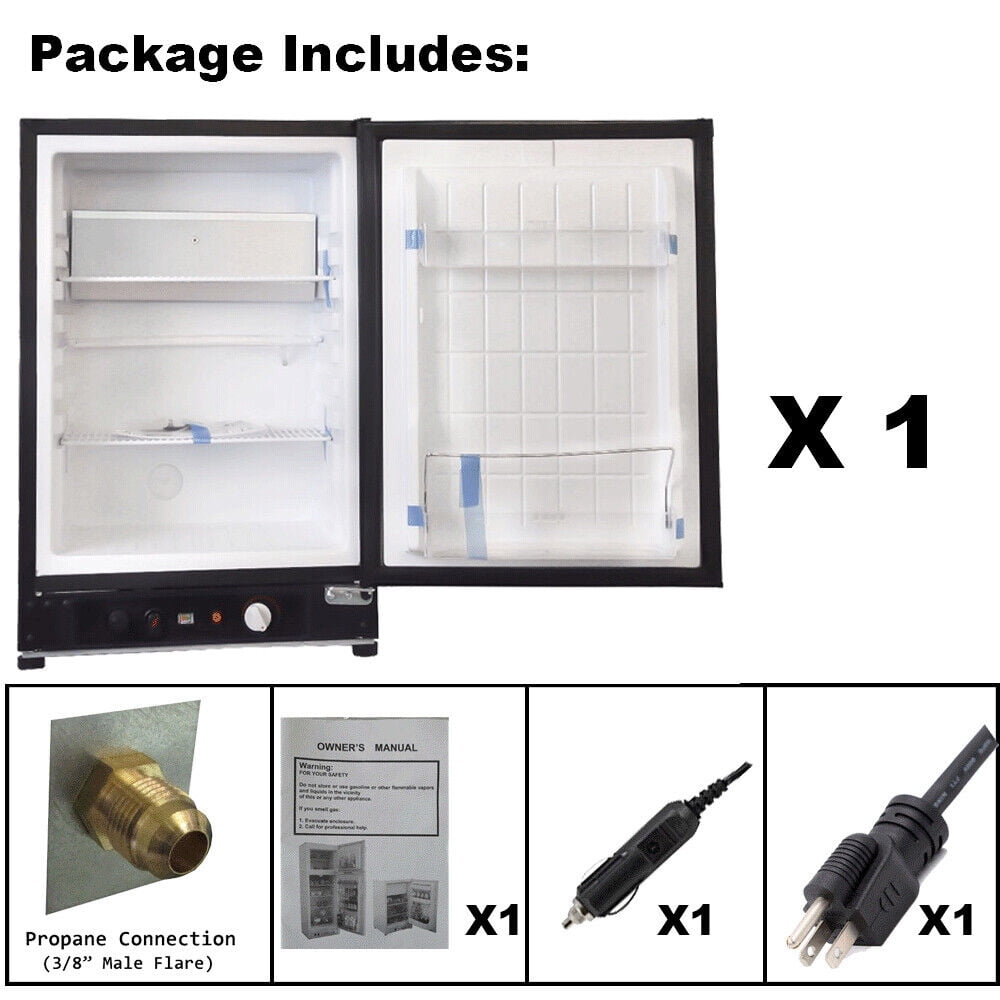 Smad 2.1 Cu ft Propane Refrigerator 3 Way Cottage Cabin RV Camping Reversible
