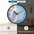 thumbnail image 5 of Voice Activated Clock with Glow Light 12 Inch Large Silent Wall Clock Battery Operated for Home Decor Pastel Beautiful Cat, 5 of 8