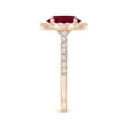 thumbnail image 6 of ANGARA Natural Oval 2 ct Ruby Halo Ring with Diamond Accents in 14K Rose Gold for Women (Size-9x7mm) | July Birthstone, Birthday, Anniversary, Jewelry Gift for Women | Natural Ruby Ring, 6 of 13