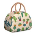 thumbnail image 1 of Cute Kawaii Cactus Lunch Bag – Leakproof and Insulated Tote with Adorable Desert Plant Print, 1 of 4