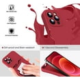 thumbnail image 3 of Liquid Silicone Case for iPhone 12 Pro, [Camera Protection] [Anti Fingerprint] [Wireless Charging] 4 Layer Phone Case Protective Cover, Built-in Microfiber Case Cover, 6.1", Red, 3 of 14