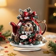 thumbnail image 2 of Acrylic Standee 7.8" Christmas Tree 2D Acrylic Ornament with Pattern Stand and Base Tabletop Holiday Home Decor with Reindeer and Gift Design Red Single Piece JASKFLY, 2 of 4