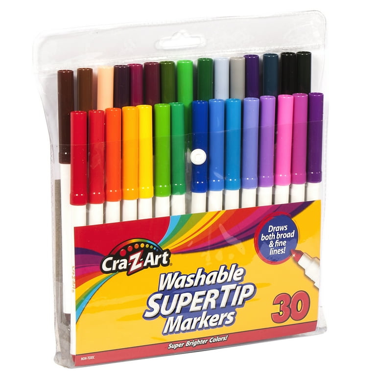 Cra-Z-Art Washable Super Tip Markers, 30 Count - Walmart.com