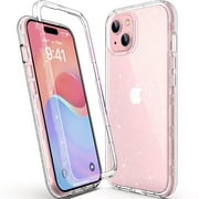 ULAK Phone Case for iPhone 15, Sturdy Rugged Hybrid Heavy Duty Shockproof Clear Case for Apple iPhone 15 6.1 inch for Women Girls, Glitter