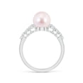 thumbnail image 2 of ANGARA Japanese Akoya Cultured Pearl Ring with Graduated Diamonds in 14K White Gold for Women | June Birthstone, Birthday, Anniversary, Jewelry Gift for Women | Pearl Ring, 2 of 8