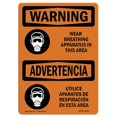 thumbnail image 1 of SignMission OS-WS-A-1824-L-12903 18 x 24 in. OSHA Warning Sign - Wear Breathing Apparatus Bilingual, 1 of 1