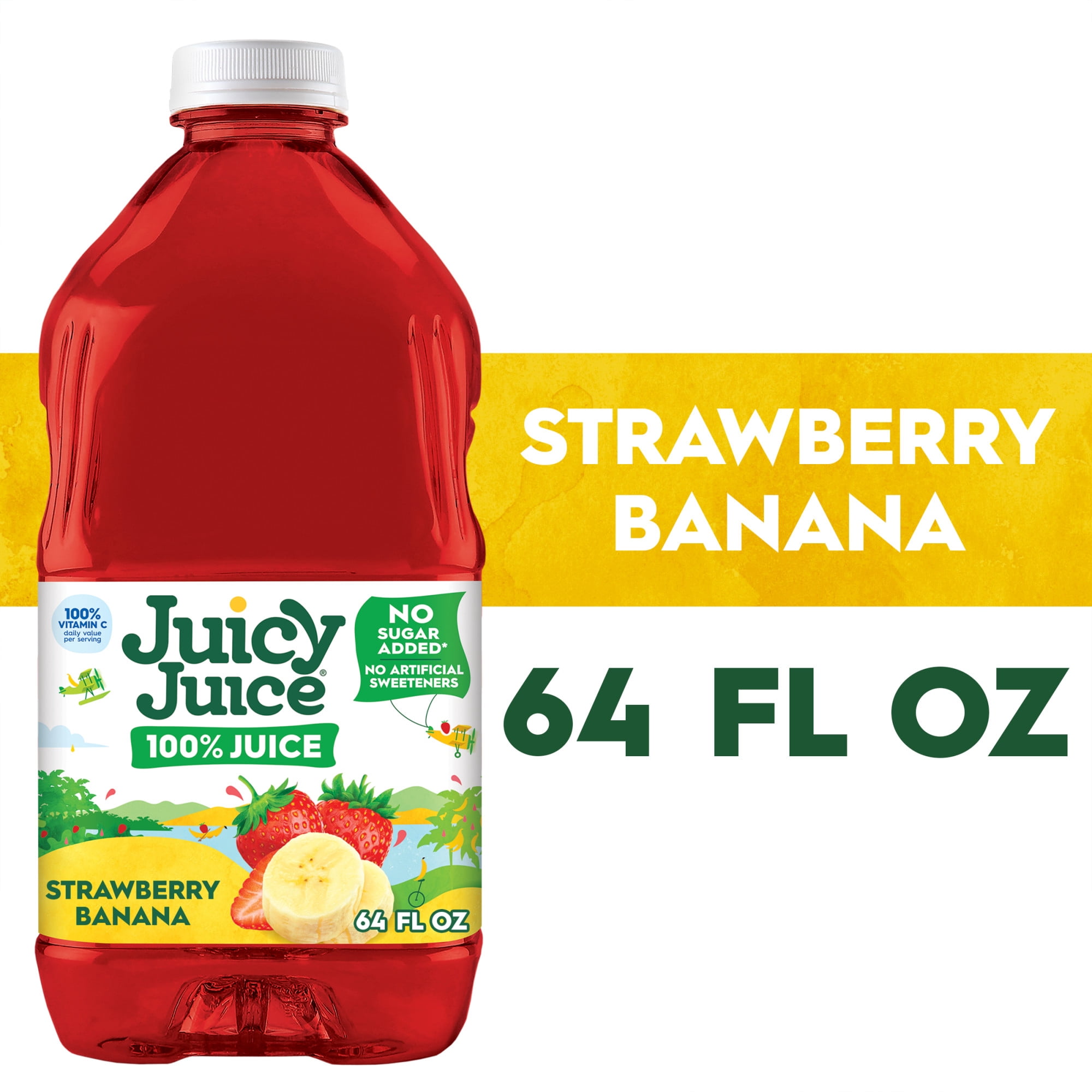 Juicy Juice 100% Juice, Strawberry Banana, 64 fl oz Bottle