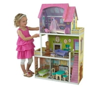 KidKraft Florence Wooden 3-Story Dollhouse with 11 Pieces, Almost 4 feet Tall