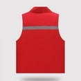 thumbnail image 4 of Womens Tank Tops- Mesh Fishing Vest for Women Breathable Lightweight Sleeveless Lapel Collar Work Hiking Travel Vest with Pockets Red L, 4 of 7