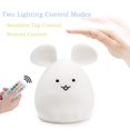 thumbnail image 4 of Luz nocturna para niños, luz de ratón, lámpara de noche de silicona suave, 9 colores, Control remoto recargable, luz LED de noche, regalo de Navidad/juguete JFHHH pequeña, 4 of 5