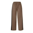 thumbnail image 5 of Women's High Waisted Wide Leg Sweatpants Elastic Drawstring Loose Lounge Trousers Slouchy Palazzo Pants with Pockets, 5 of 6