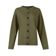 thumbnail image 5 of Women's Sweater Cute Fun Printing Sweater Fall And Winter Long Sleeve Knitted Sweater for Fall Winter Solid Color Basics,Army Green,L, 5 of 7