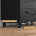 thumbnail image 4 of FANRAL Rattan Large Nightstand,27.6"H Wood Tall Night Stand,Wide Modern 3 Drawers,Boho Bedside Table Narrow Side Table for Bedroom Living Room,Black Night Stand, 4 of 6