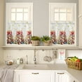 thumbnail image 4 of Kitchen Curtains Tiers, Christmas Tree Snowflakes Bow Gold Snowflake Winter Rod Pocket Short Window Valance Curtains for Kitchen Cafe Bathroom, 27.5" x 36", 2 Panels, 4 of 5