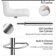 thumbnail image 2 of SMILE MART Adjustable Armless Modern Faux Leather Swivel Bar Stools, Set of 2, White, 2 of 7