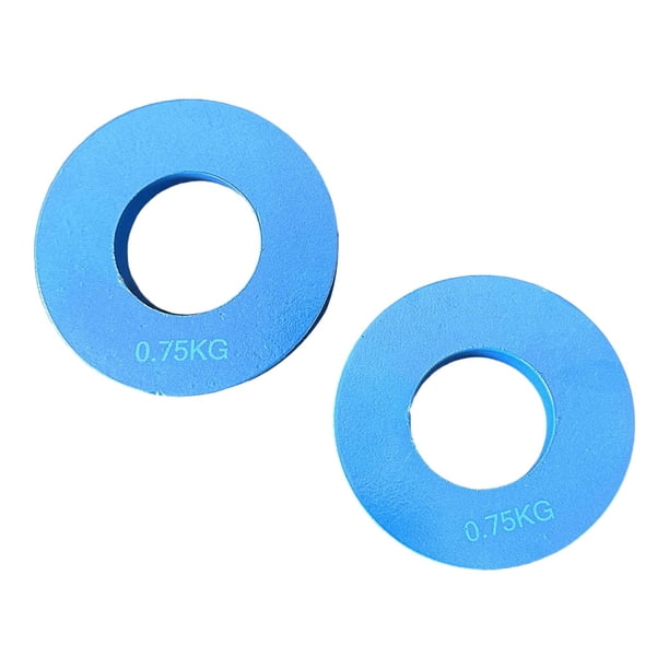 2 discos de pesas para barra, cómodos y compactos para entrenamiento de levantamiento de pesas. Azul 075 kg