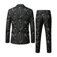 thumbnail image 6 of uikmnh Men's Gothic 3 Piece Suit Set, Jacket Vest and Pants, Dark Printed Formal Halloween Costume, Tailored Outfit for Themed Events and Parties,3XL, 6 of 6