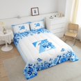 thumbnail image 4 of Erosebridal Letter Initial Bedding King Comforter Set,Monogrammed Personalized Bedding Sets King with Comforter,Flower Decor,Reversible,Super Cozy,3 Pieces, 4 of 8