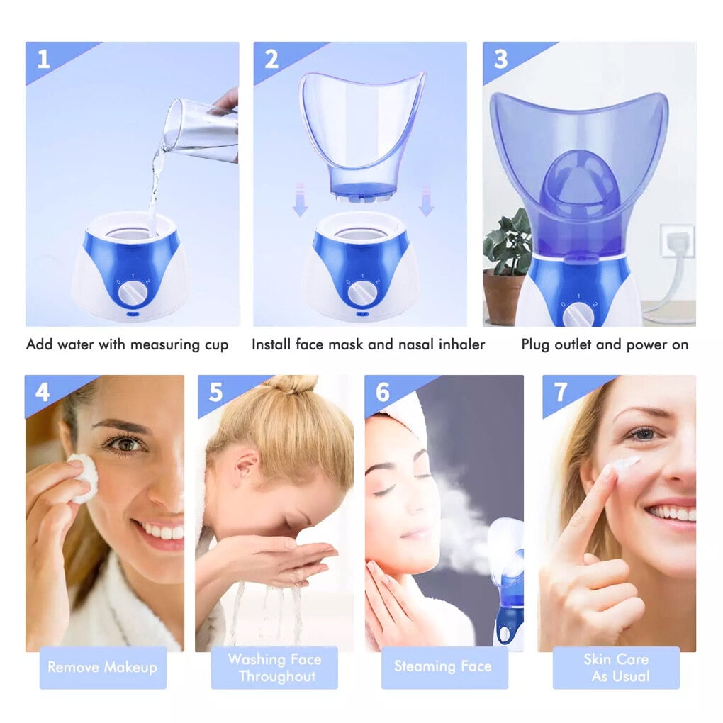 Humidificateur nasal Inhalateur à vapeur portatif pour le nez Inhalateur à  vapeur facial électrique Inhalateur à vapeur humidificateur facial  Équipement de soins du visage Prise américaine