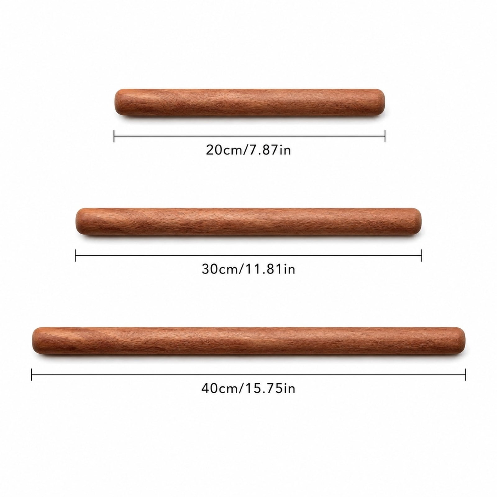 Wooden Rolling Pin, 12 Inch Solid Hardwood French Rolling Pin for Baking Dough, Pizza, Pastry and Bread, Home Kitchen Essential
