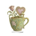 thumbnail image 4 of Cheapark Romantic Floral Tea Cup Ornament Gift For Lovers Valentines Day Anniversary Long Lasting Rose Arrangement In Cup Home Desk Decor 6-Inch, 4 of 4
