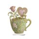 thumbnail image 3 of Regalo romántico de adorno de taza de té | Decoración acrílica en forma de corazón 15cm | Juego de tazas de té con temática de amor, platillo a juego, cuchara para remover | Acabado brillante, 3 of 4