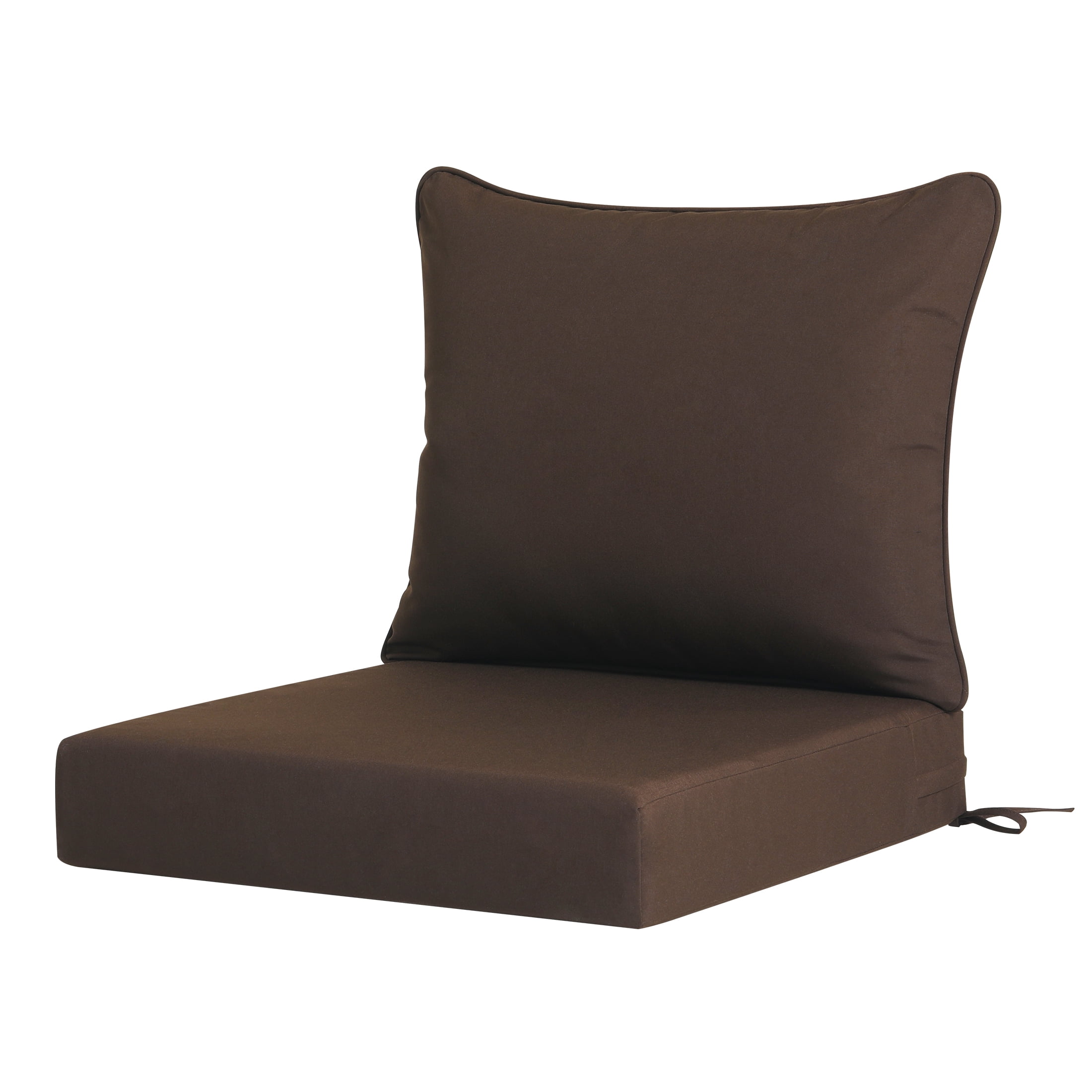 Costaelm Harmony Outdoor 2-Piece Deep Set Patio Seat Back Chair Cushions, 25 x 25, Brown