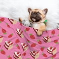 thumbnail image 3 of Pofeuu Strawberry Cake Print Puppy Blanket,Dog Blankets,Pet Blanket Cozy Cat Blankets for Indoor Cats, Fuzzy Pet Blanket for Kitten Doggy Dog Blankets-Large, 3 of 8