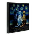 thumbnail image 3 of Stupell Industries Contemporary Van Gogh Style Cats Black Floating Frame Canvas Art, 18 x 18, by Svetlana Aleynikova, 3 of 8
