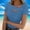 Blue, variant on Stylish Womens Summer Tops Short Sleeve Shirts for Women Sexy Tops Y2K Shirts One Piece Cutout Tops Cute Trendy Tees Tops Pink L