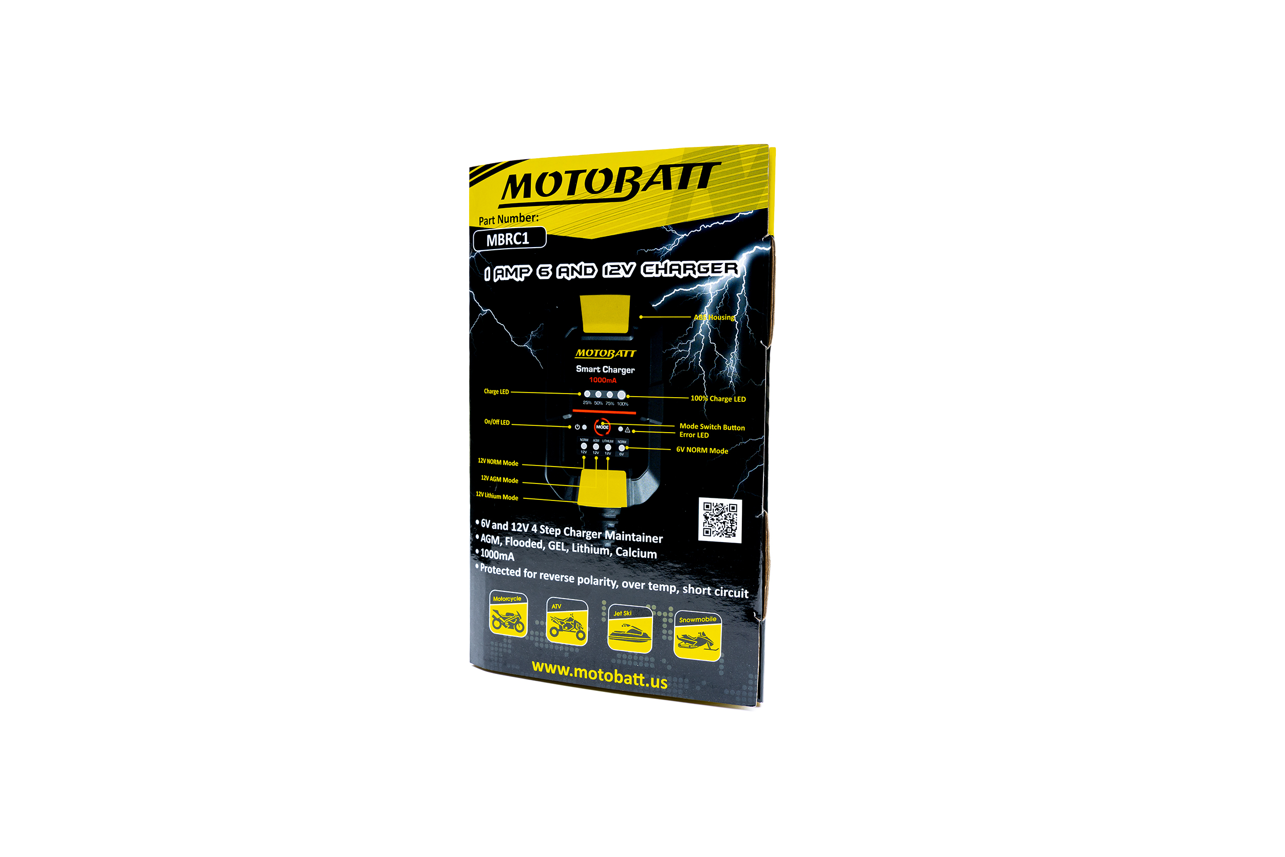MBRC1 Motobatt 6V/12V 1.0 Amp Lead and Lithium Charger